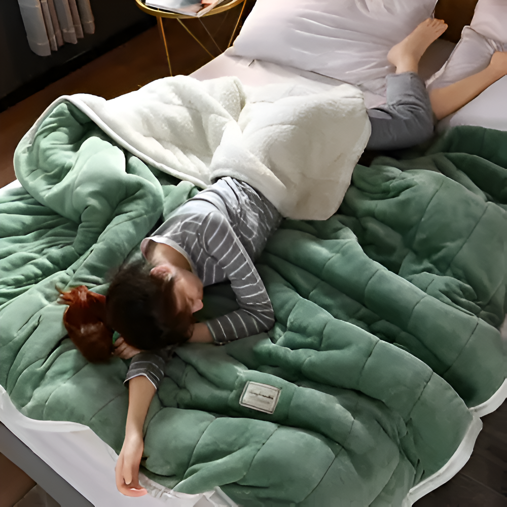 Sherpa-Fleecedecke superweich, warm, Plaid Fleece, mehrere Größen, Flockmuster | Sansoti