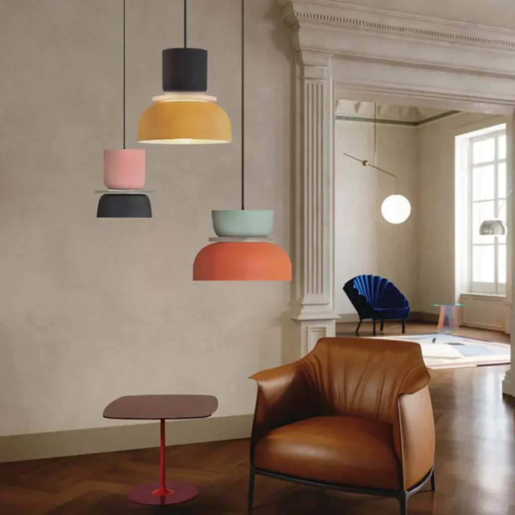 Suspension acrylique Bloc de couleur Macaron Scandinave Nordique E27 18-29cm Pastel Salon Salle à manger | Sansoti
