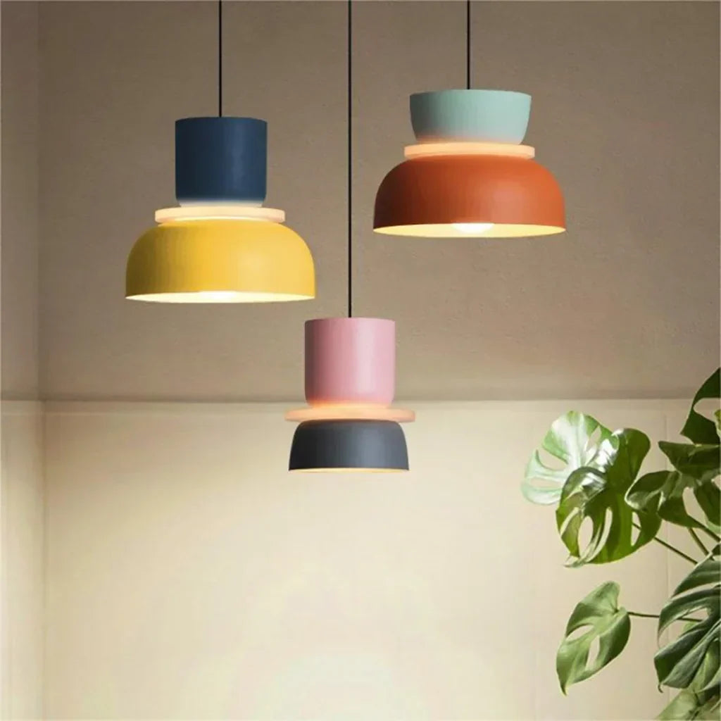 Suspension acrylique Bloc de couleur Macaron Scandinave Nordique E27 18-29cm Pastel Salon Salle à manger | Sansoti