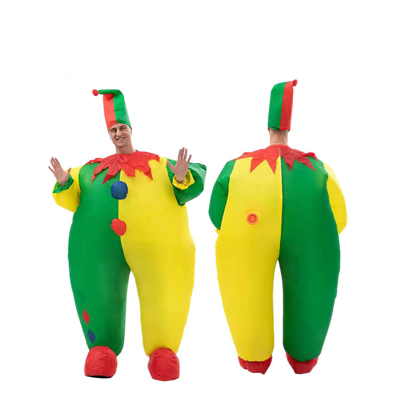Opblaasbaar Clownspak Kostuum voor Feesten Evenementen Carnaval met Ventilator Entertainment Verkleedkleding | Sansoti