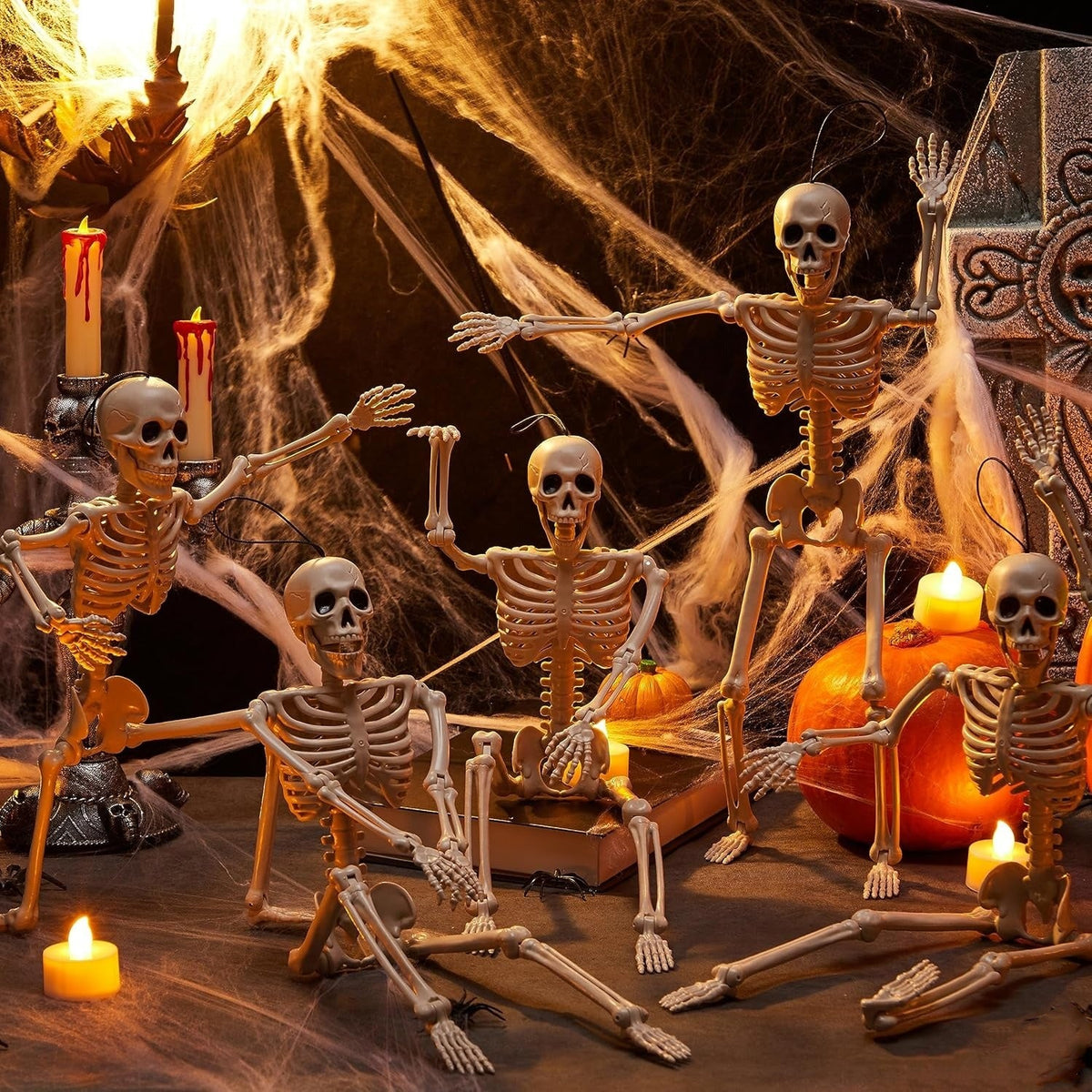 Moving Skeleton Decoration 90cm Hanging Halloween Spooky Party Decoration Indoor Outdoor Horror Theme Party | Sansoti