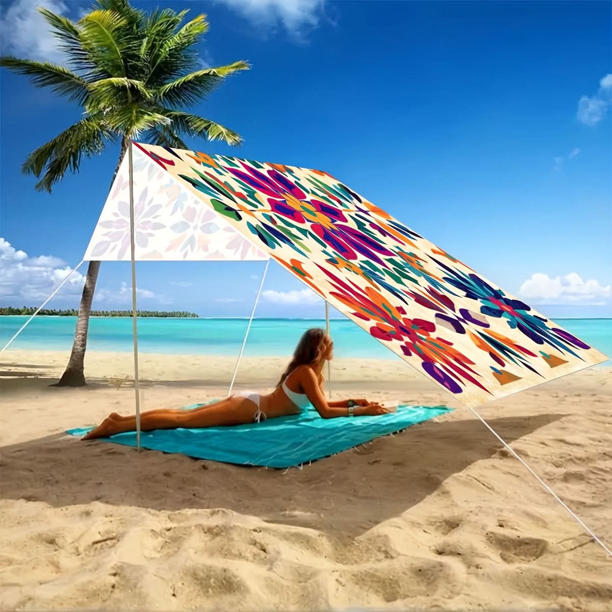 Buitenscherm Bohemian Mandala Zonwering Polyester Schaduwdoek Tuin Terras Strand Balkon Decoratief Hangdoek | Sansoti