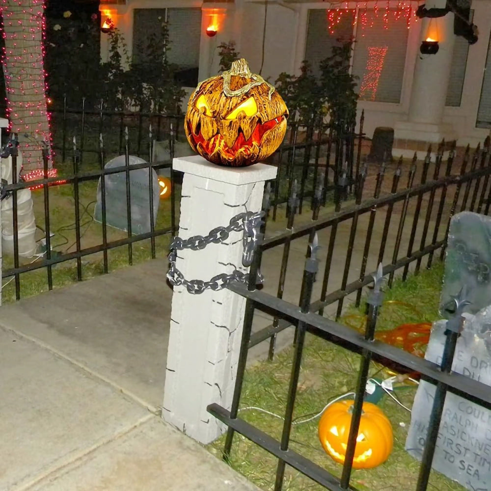 Décoration de citrouille activée par le son avec effets lumineux, thème d’Halloween, réaction à la voix, décoration de fête | Sansoti