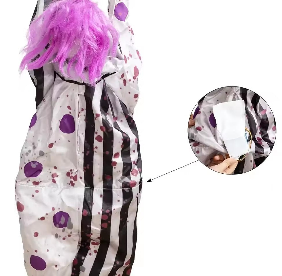 Sound-Activated Hanging Ghost Decoration – Talking Clown with Glow for Halloween Party and Horror Theme | Sansoti