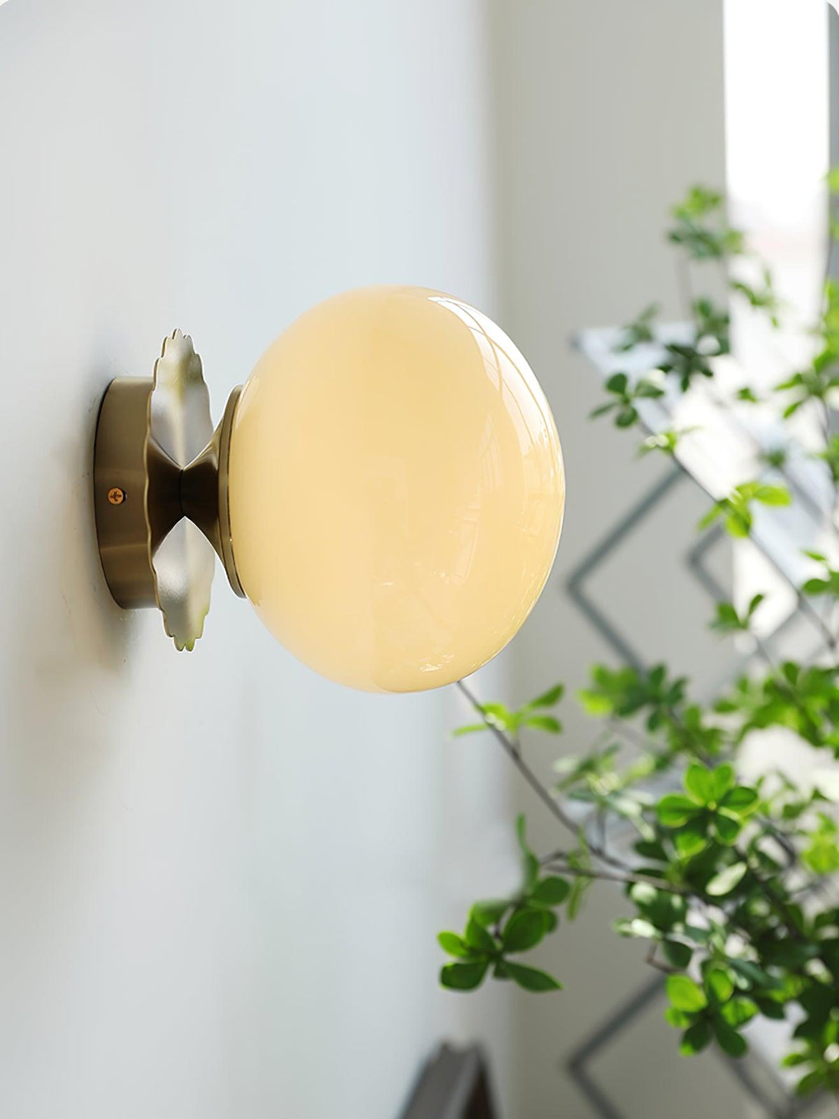 Glass wall lamp with colored diffuser – Dimmable wall & ceiling convertible fixture | Sansoti