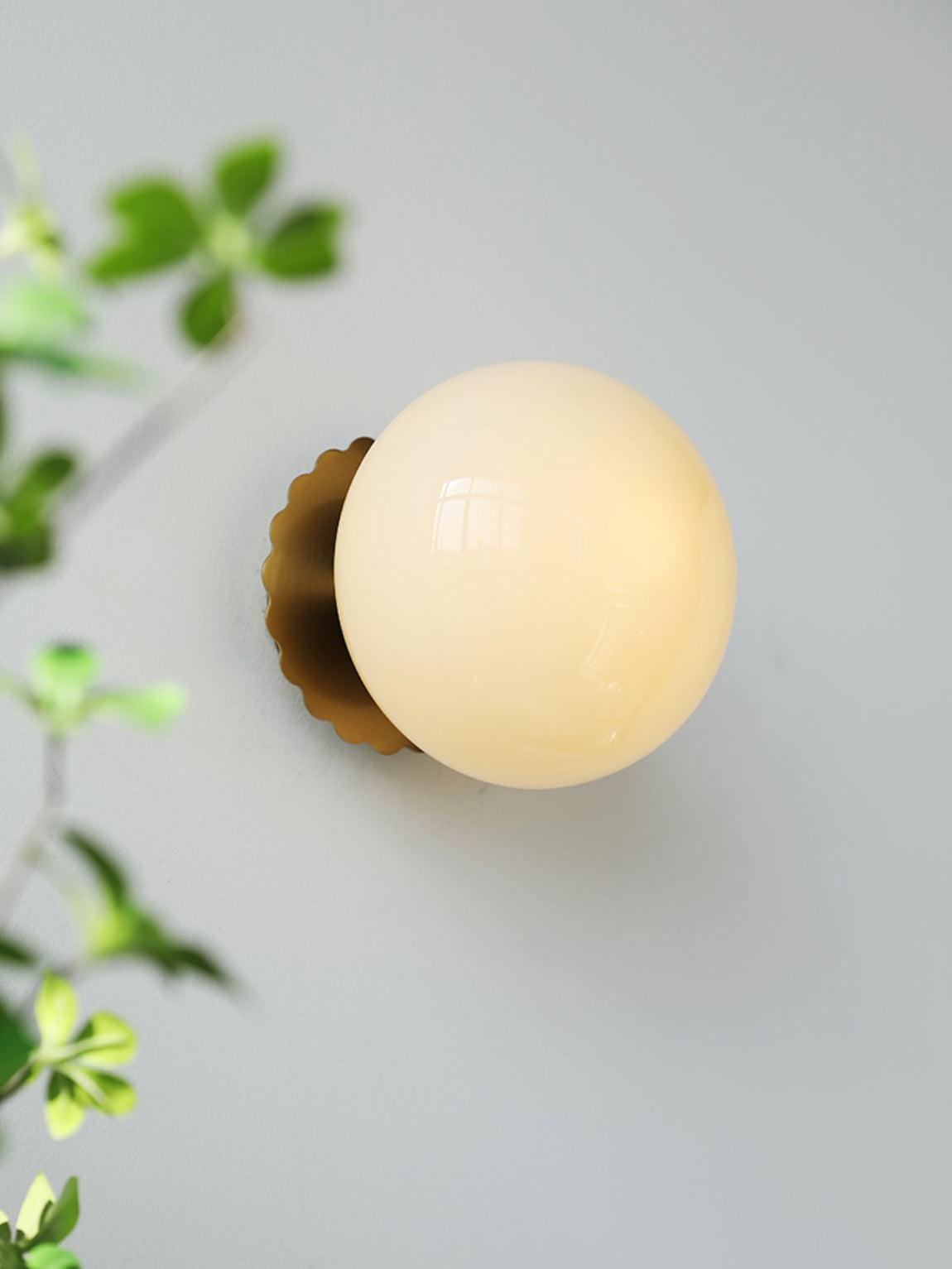 Glass wall lamp with colored diffuser – Dimmable wall & ceiling convertible fixture | Sansoti