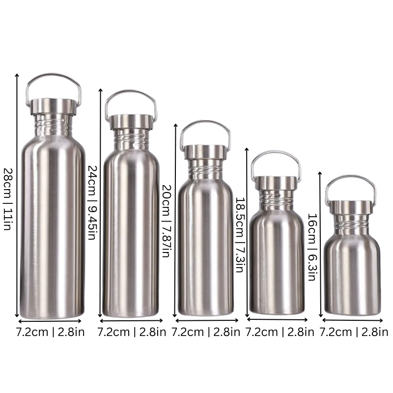 Edelstahl-Thermosflasche mit auslaufsicherem Verschluss 350-1000ml doppelwandig isoliert Trinkflasche Sport Wandern Outdoor | Sansoti