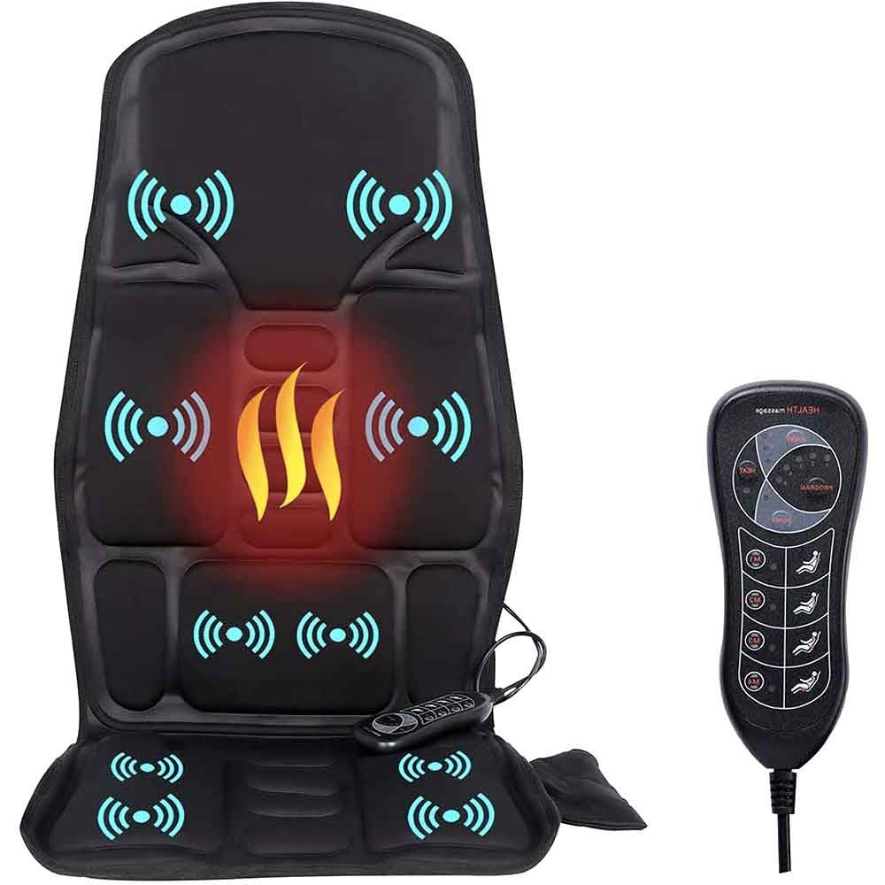 Coussin de massage électrique avec 8 programmes, soutien chauffant pour la nuque et massage shiatsu, pour fauteuil, voiture et maison | Sansoti