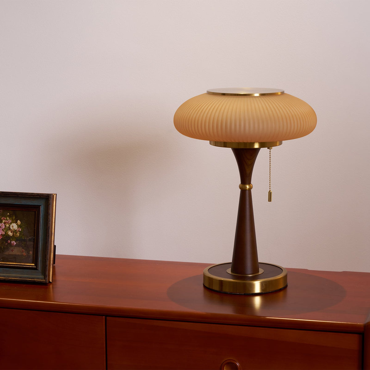 Table Lamp with Mushroom Shade – Vintage Design Lighting for Desks and Nightstands | Sansoti
