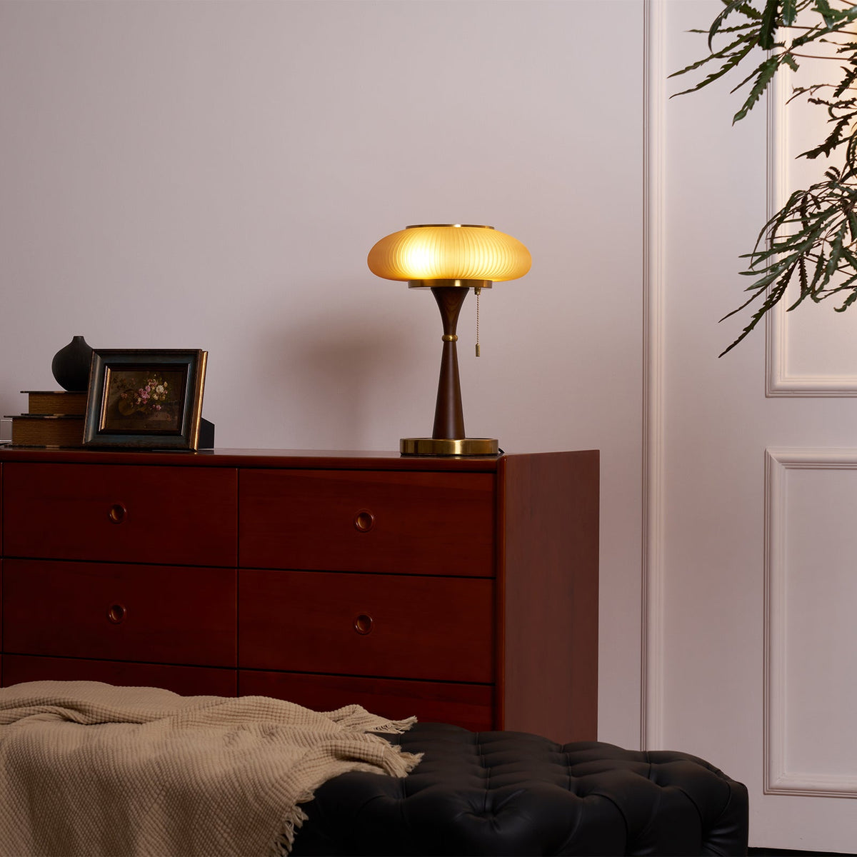 Table Lamp with Mushroom Shade – Vintage Design Lighting for Desks and Nightstands | Sansoti