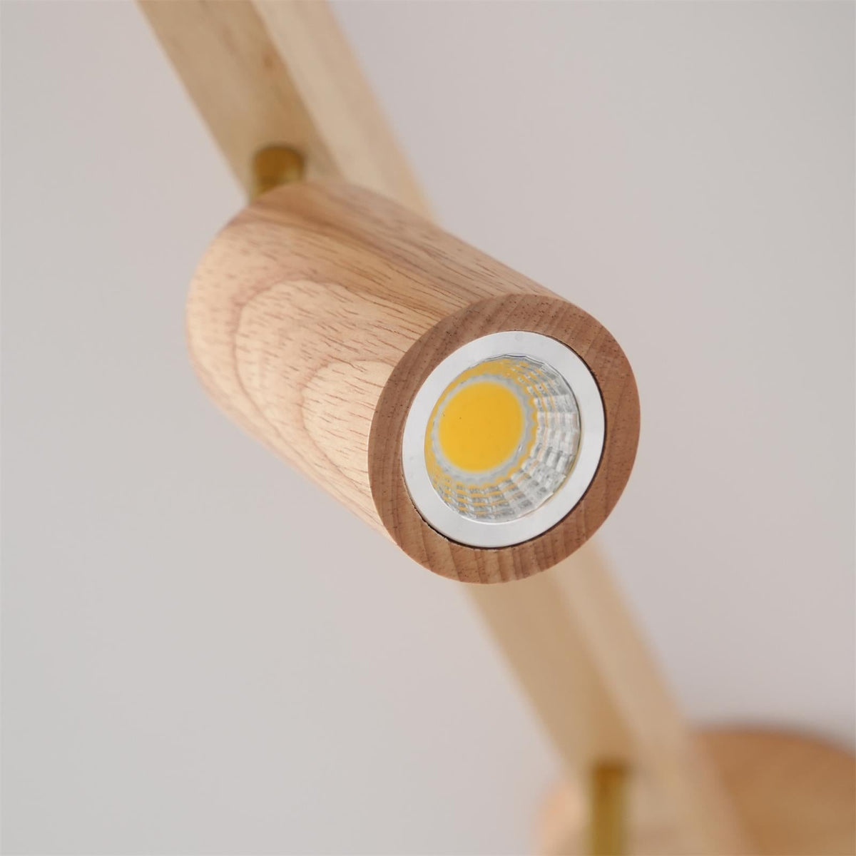 Holz Track Deckenlampe LED Holzoptik Gold Verstellbare Spots Wohnzimmer Küche Flur Skandinavisch Modern | Sansoti