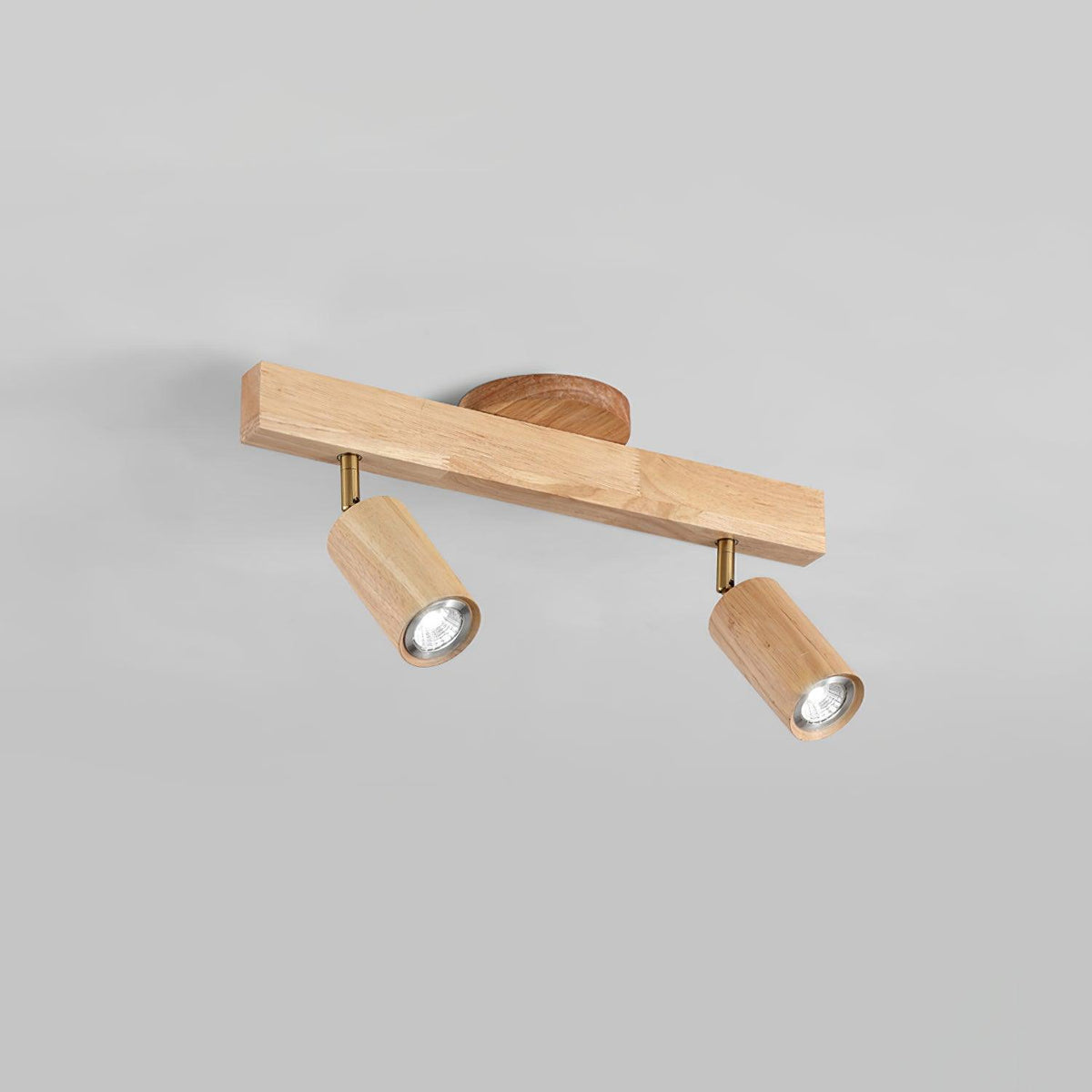 Holz Track Deckenlampe LED Holzoptik Gold Verstellbare Spots Wohnzimmer Küche Flur Skandinavisch Modern | Sansoti