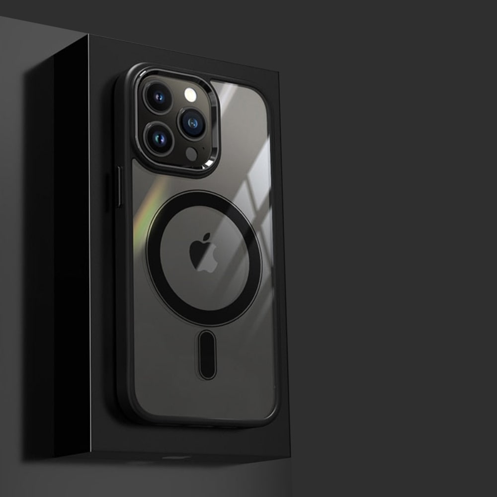 Magnetische Handyhülle mit Metall-Linsenring für iPhone 13–17 transparente stoßfeste Schutzhülle | Sansoti