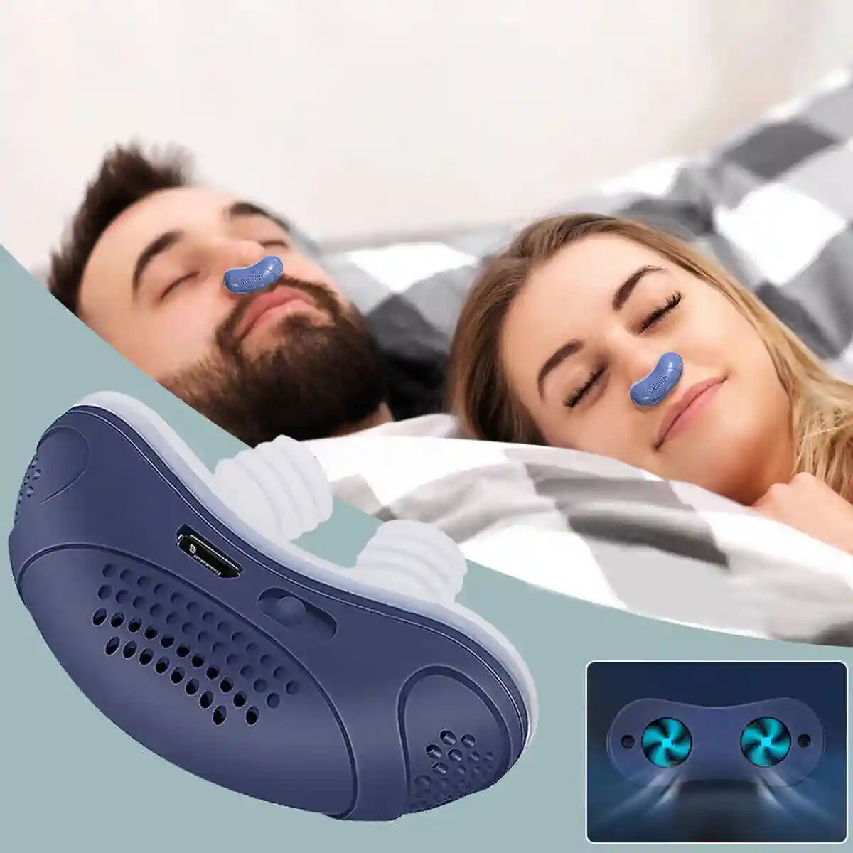 Dispositivo nasal portátil contra los ronquidos y la apnea del sueño, cómodo y de tamaño de viaje, sin mascarilla, ayuda respiratoria y calidad del sueño | Sansoti