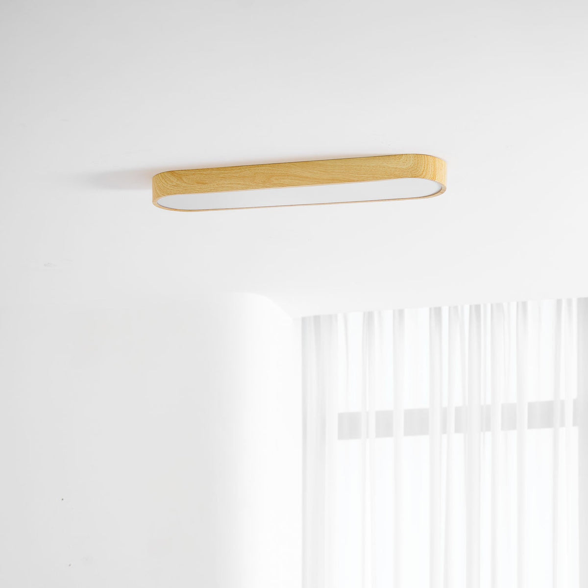 Plafondlamp Houtlook Metaal Wit LED Woonkamer Slaapkamer 3000K 4000K 6000K Ø23 Ø40cm Plafonnière Flush Mount Naturel | Sansoti