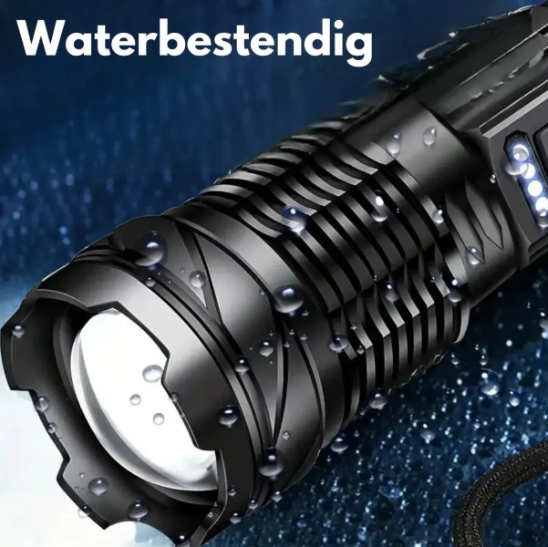 Military Flashlight 5000 Lumens Tactical LED Rechargeable USB Waterproof Shockproof Zoomable 5 Modes Compact Ultra Bright Outdoor Camping | Sansoti