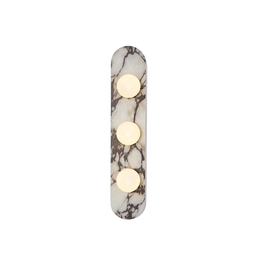 Design Wall Lamp of Bulgari Marble with Opal Glass Globe – Italian Mid-Century Wall Lighting for Living Room, Hall, and Bedroom | Sansoti