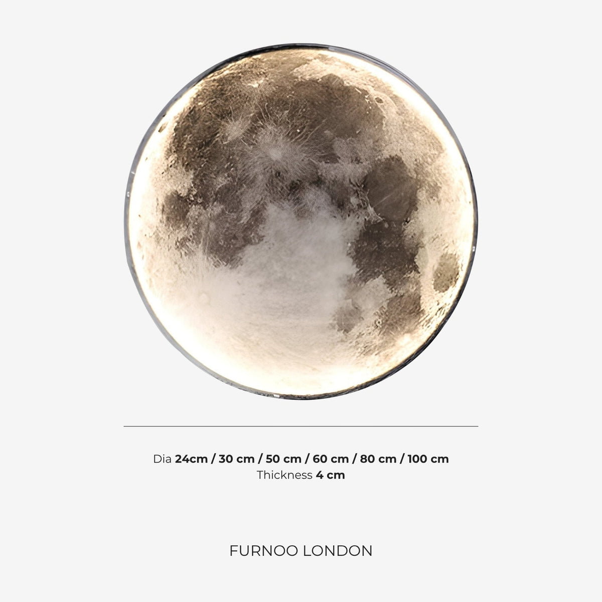 Moon Wall Lamp – Textured Globe with Ambient Lighting in 6 Sizes | Sansoti