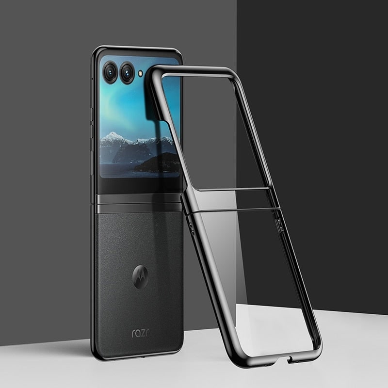 Transparente TPU-Hülle für faltbare Smartphones mit Metallkanten, Scharnierschutz und kratzfestem Schutz | Sansoti