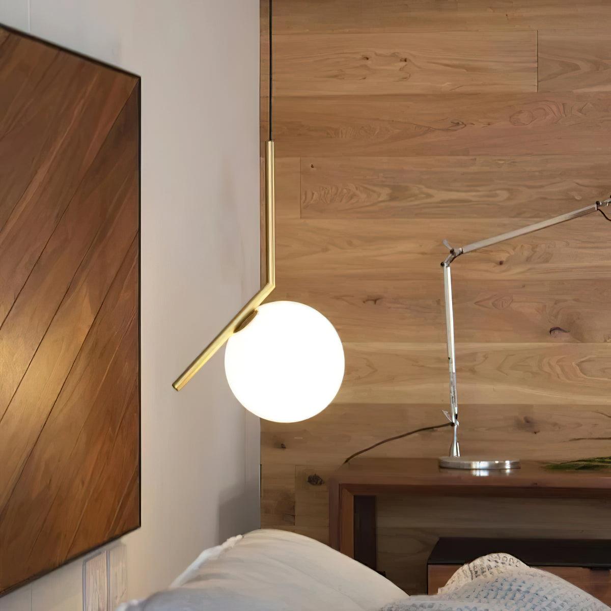 Glazen Hanglamp Messing Ø20cm Dimbaar Modern Design Eettafel Woonkamer Keuken Verlichting Elegant Sfeervol | Sansoti