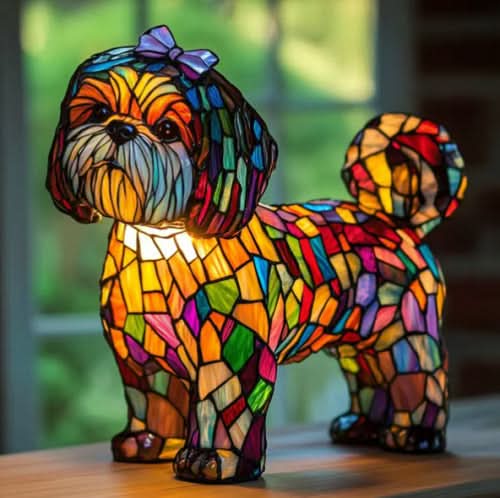 Dog Breed Night Light LED USB Rechargeable 15 cm Warm Light Decorative Sculpture Ambient Lighting Bedroom | Sansoti