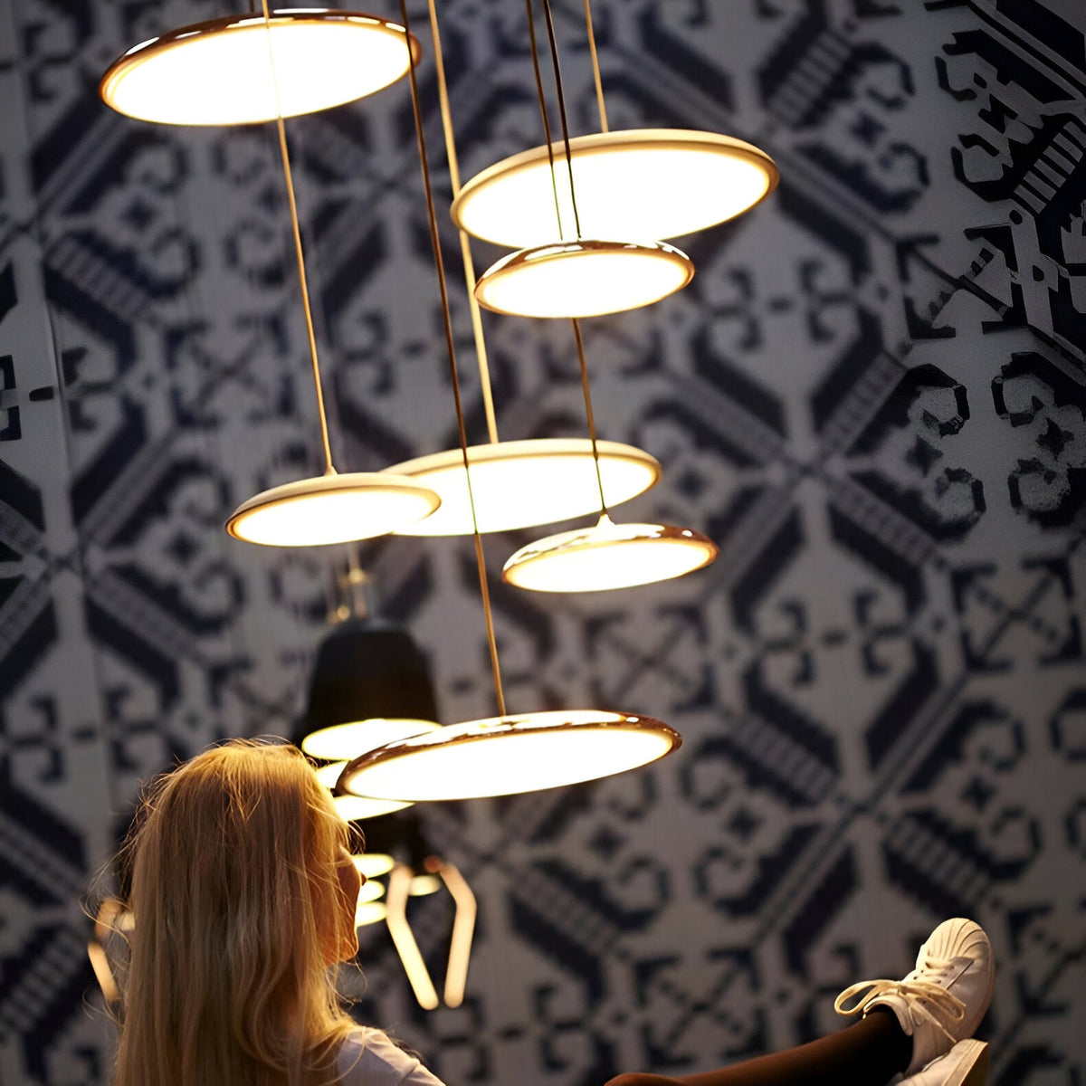 Lampa wisząca w kształcie talerza, designerska, LED 4000K, nordycka, nowoczesna, Ø25 Ø40 | Sansoti