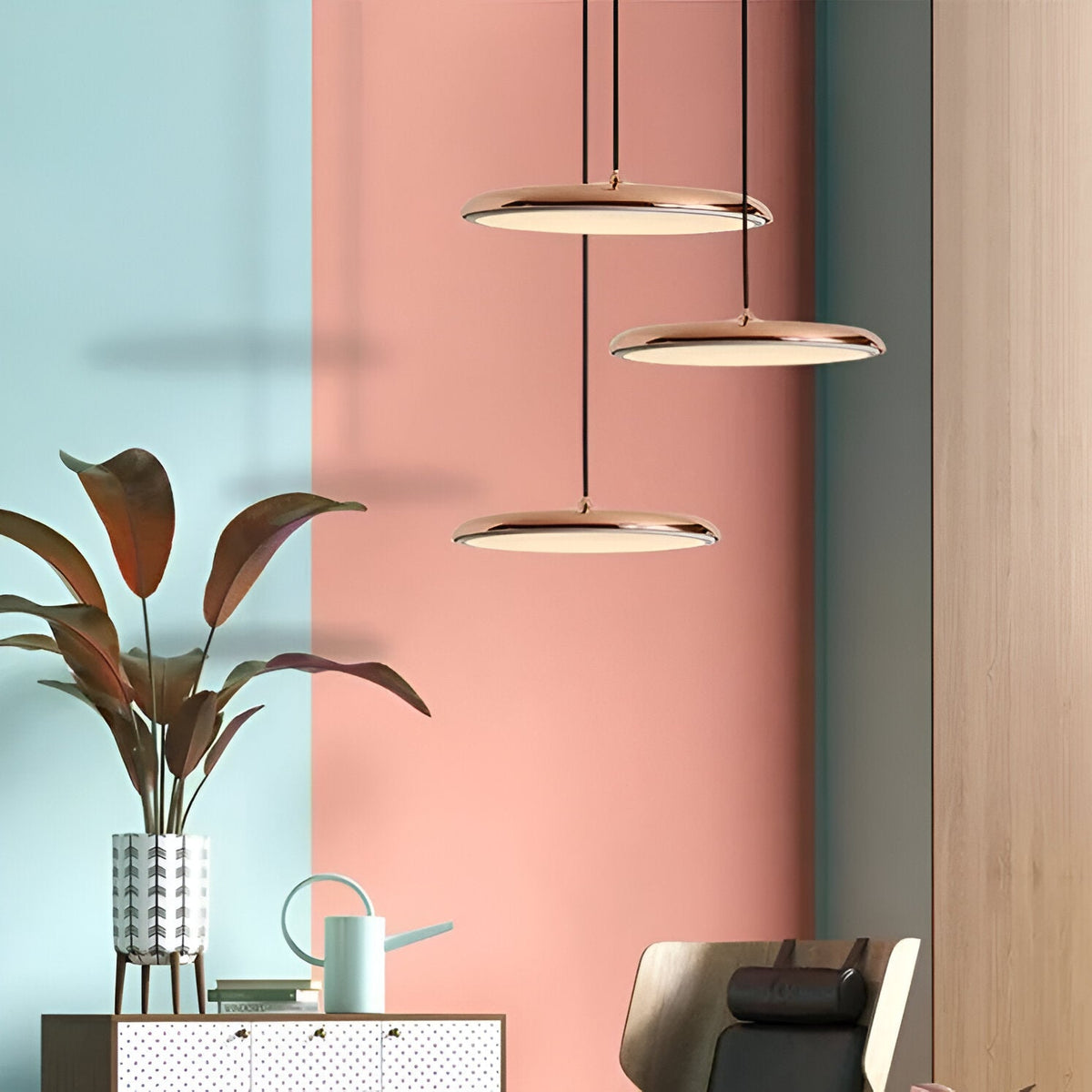 Lampa wisząca w kształcie talerza, designerska, LED 4000K, nordycka, nowoczesna, Ø25 Ø40 | Sansoti