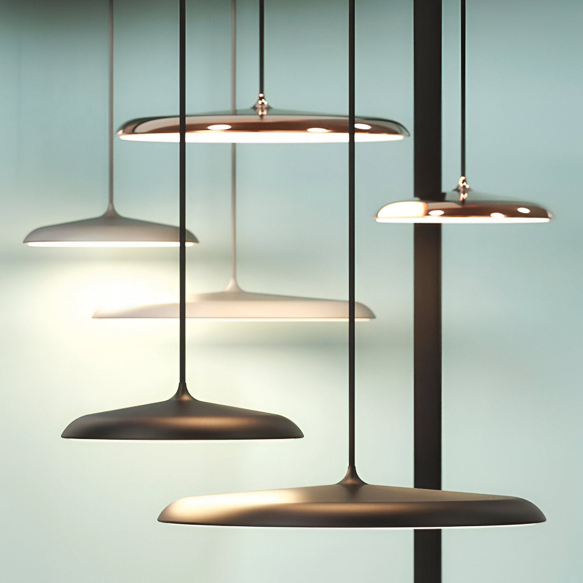 Lampa wisząca w kształcie talerza, designerska, LED 4000K, nordycka, nowoczesna, Ø25 Ø40 | Sansoti