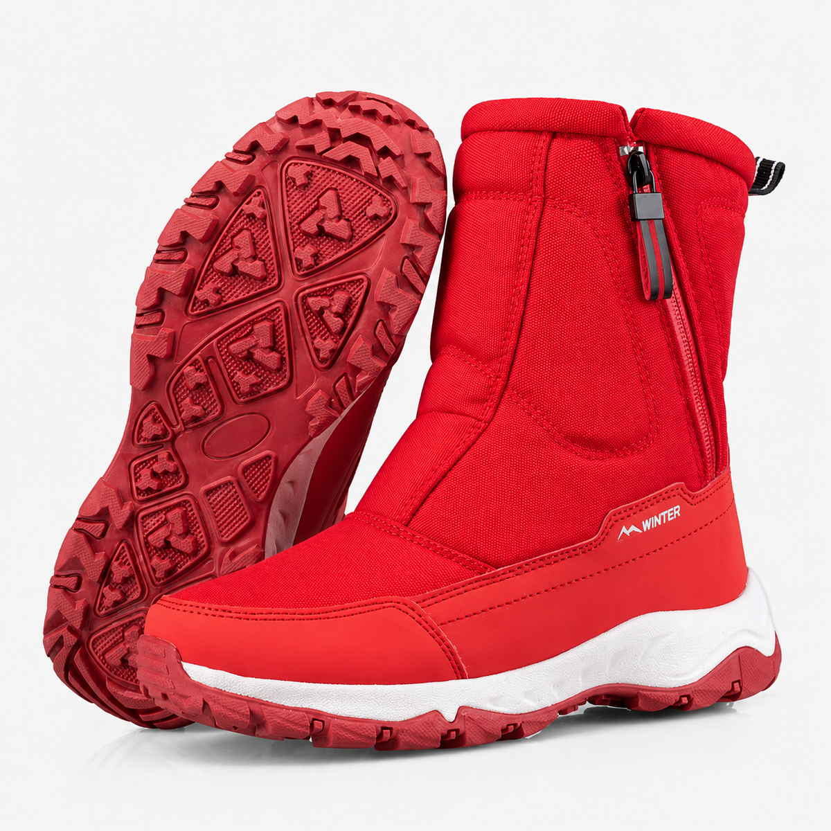Gefütterte Damen-Winterstiefel Wasserdichte Schneestiefel Rutschfest Warm Gefüttert Oxford-Material Snowboots | Sansoti