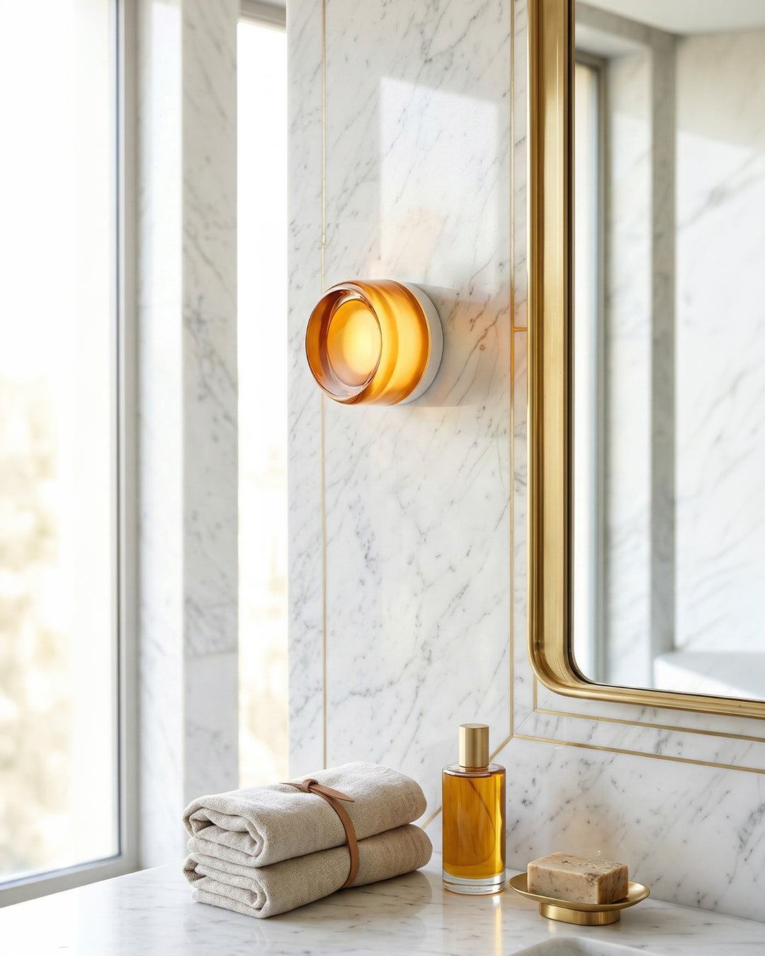 Minimalist LED Wall Lamp Round Aluminum Acrylic Diffuse Light Warm White Modern Design Compact Bedroom Hallway Accent Lighting | Sansoti