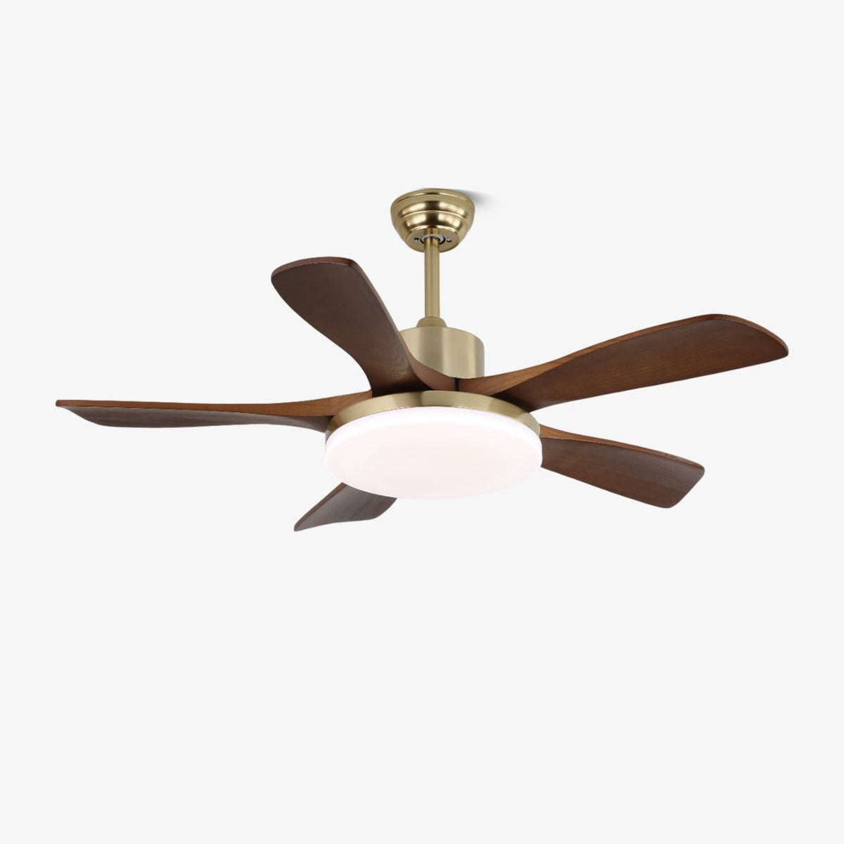 Deckenventilator mit Beleuchtung Holzflügel Metallrahmen 106/132cm Skandinavisches Design 6 Geschwindigkeiten Fernbedienung | Sansoti