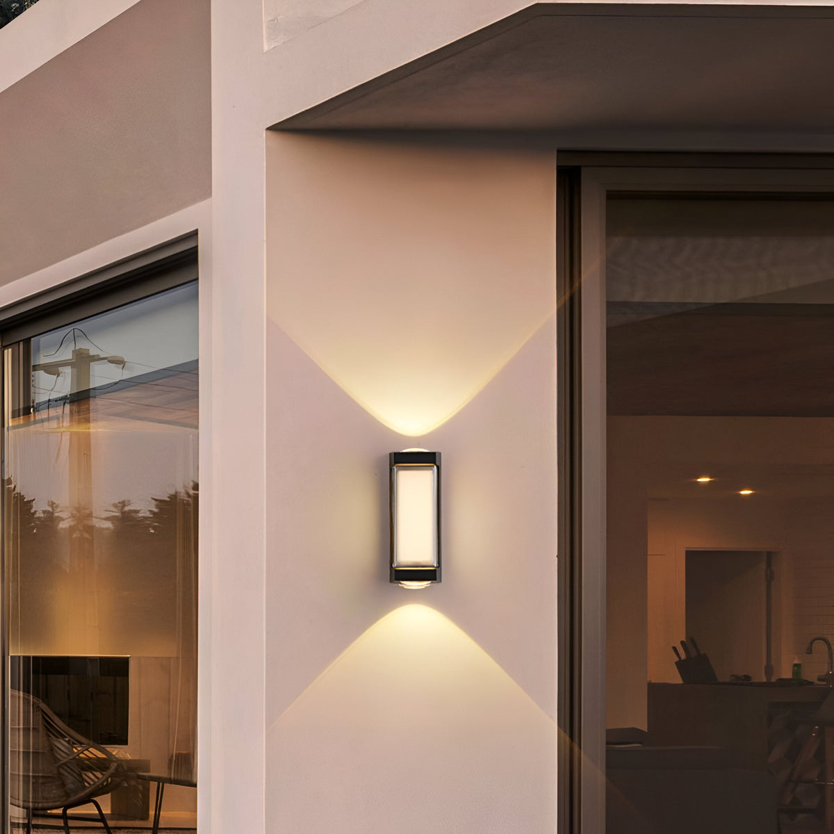Lámpara exterior LED up down IP65 impermeable negra blanca para fachada 10W | Sansoti