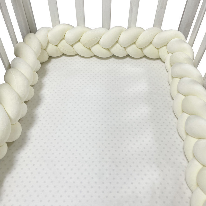 Handgewebter Bettumrandung Babybett 100-500cm Atmungsaktive Baumwolle Schutz fürs Babyzimmer Sicher Weich Verschiedene Farben | Sansoti