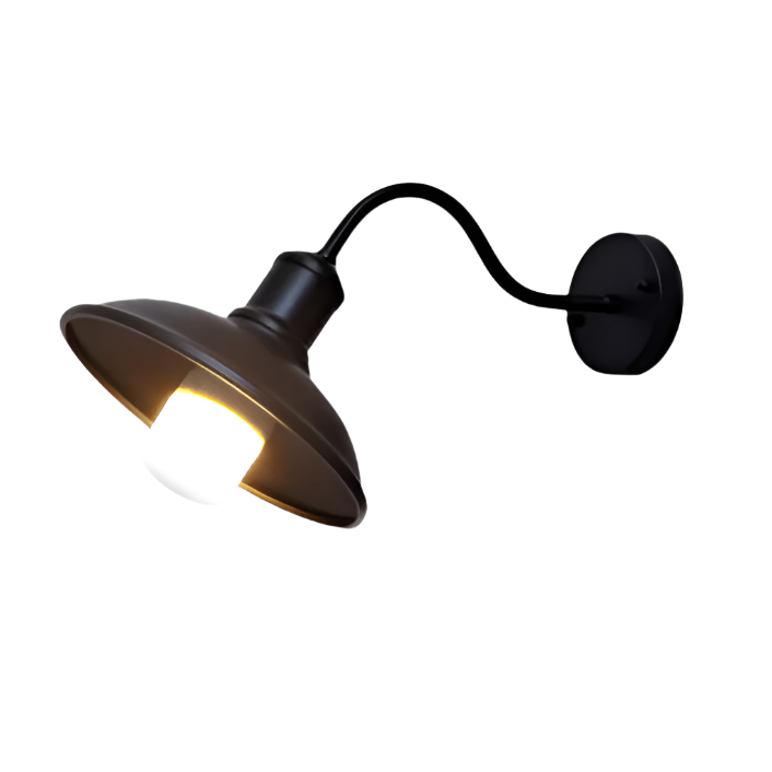 Buitenlamp Gooseneck Industrieel IP65 Waterdicht Brons LED Ø24 Ø29 Veranda | Sansoti