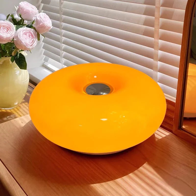Lámpara de mesa táctil regulable LED, blanco cálido, redonda, dormitorio, salón, decorativa, 5W | Sansoti