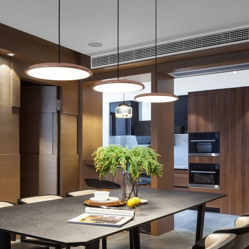 Scandinavische Hanglamp LED Minimalistisch Wit Zwart Grijs Blauw Rosé Goud voor Eettafel Woonkamer Modern Energiezuinig Verlichtingsdesign Ø25cm Ø40cm Aluminium | Sansoti