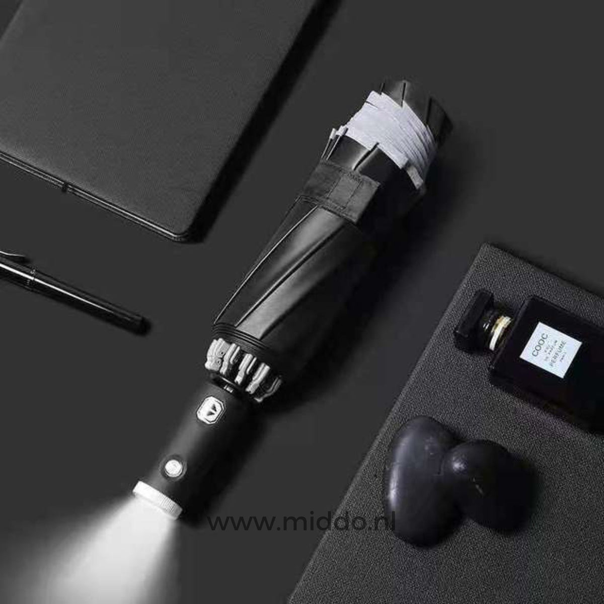 Automatic Umbrella Stormproof Reflective Edge 105cm Fiberglass Aluminum Windproof Safe Rain Umbrella | Sansoti