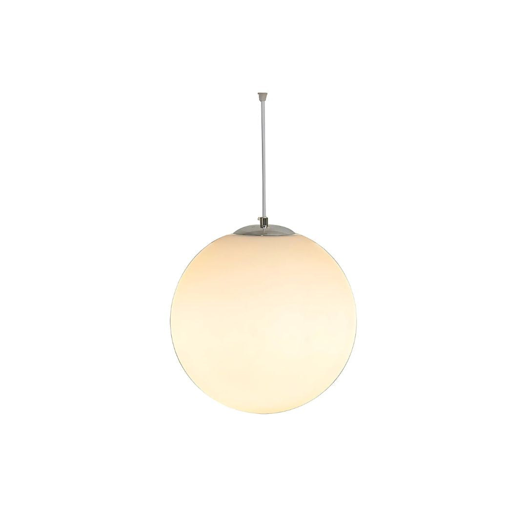 Pendant Lamp Glass Globe E27 White Dining Table Kitchen Living Room Modern Lighting Round Pendant Lamp Minimalist Interior | Sansoti