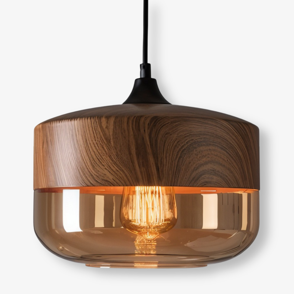 Pendant Lamp Retro Glass Scandinavian Metal Amber Adjustable E27 | Sansoti