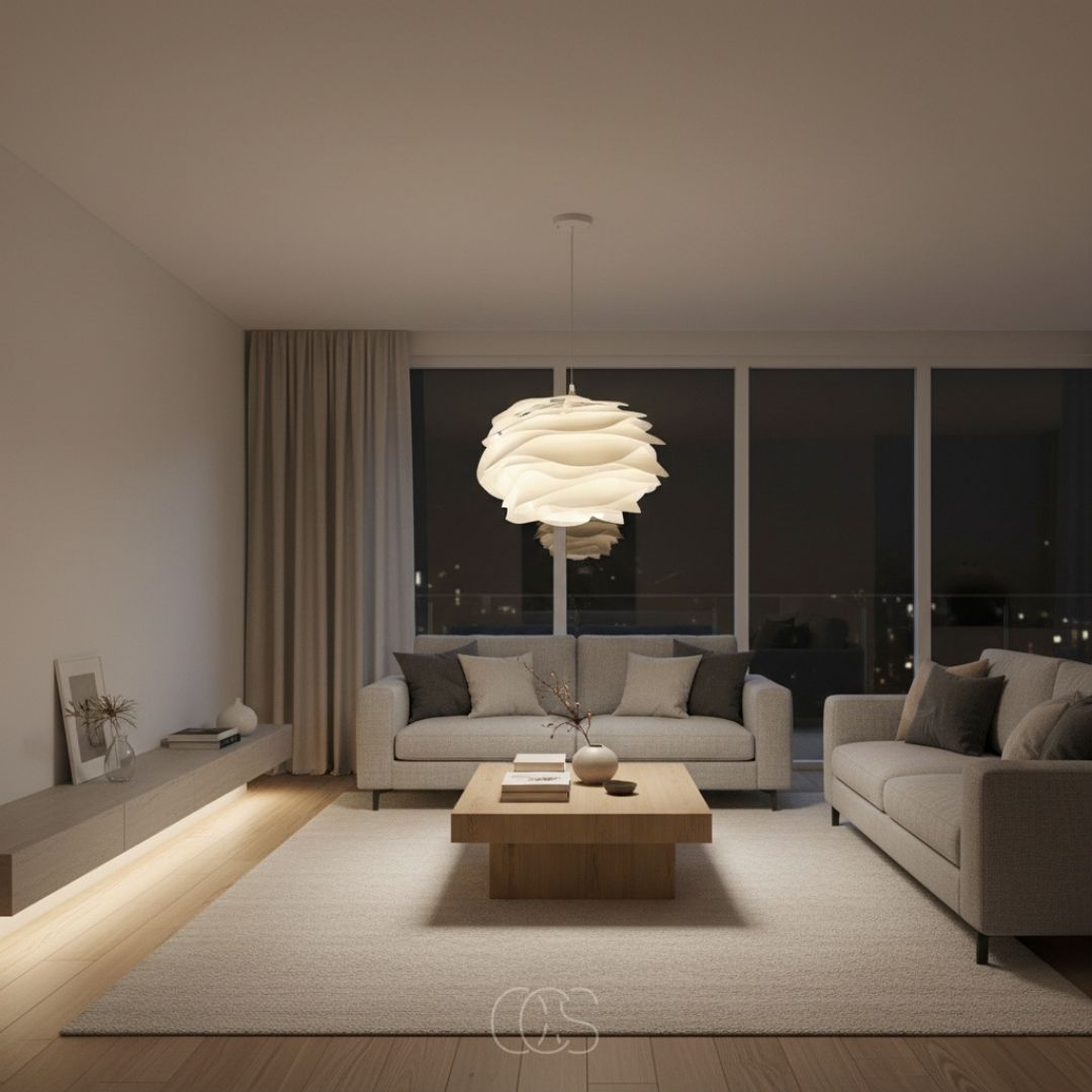 Suspension en forme de pétales, blanche, 43 cm, E27, lumière diffuse, salon, chambre, salle à manger, éclairage d’ambiance, design moderne, intérieur | Sansoti