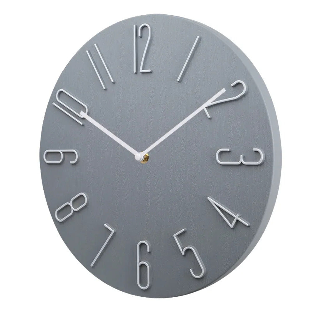 Round Wall Clock Plastic 20cm Silent Movement Living Room Office Minimalist Design Quiet Clock Bedroom | Sansoti