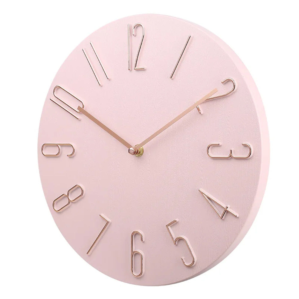 Round Wall Clock Plastic 20cm Silent Movement Living Room Office Minimalist Design Quiet Clock Bedroom | Sansoti
