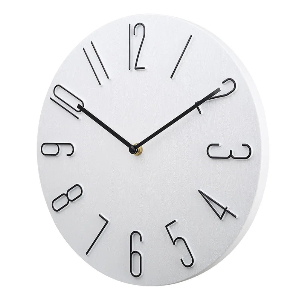 Round Wall Clock Plastic 20cm Silent Movement Living Room Office Minimalist Design Quiet Clock Bedroom | Sansoti