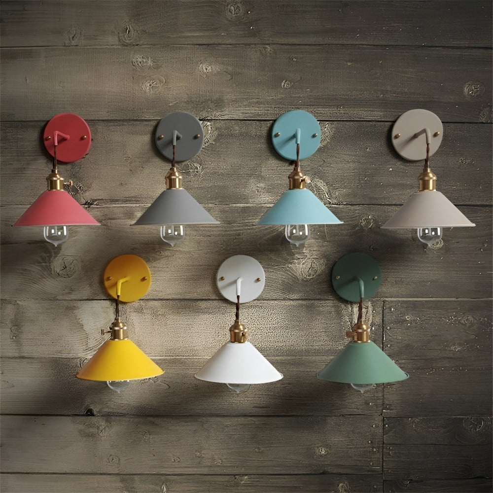 Wandlamp Retro Vintage Metaal Kegelvorm 22cm Industrieel Design | Sansoti