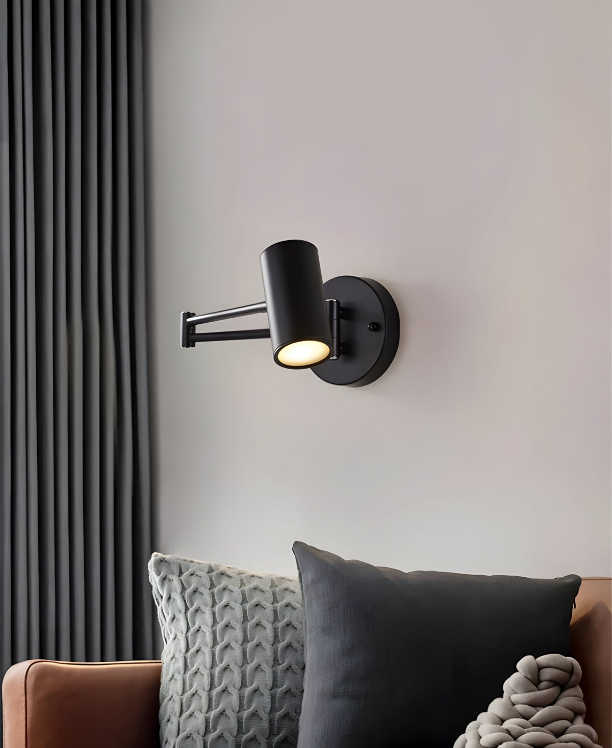 Wall Lamp Adjustable Arm LED Metal Gold Black Bedroom Reading Lamp Rotatable Flexible Bed Lamp Living Room | Sansoti