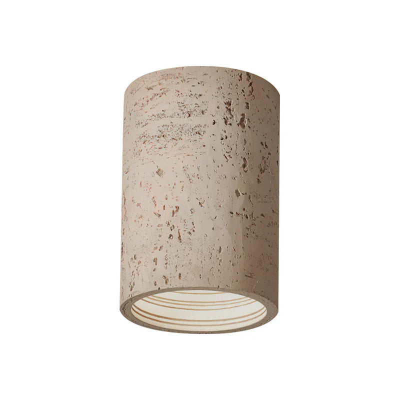 Cylindrical Travertine Ceiling Lamp – LED Lighting for Modern Interiors | Sansoti