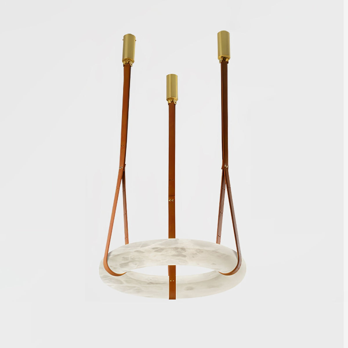 Hanglamp Alabaster Ring LED Donkerbruin Bruin Goud Woonkamer Eetkamer 3000K 4000K 6000K Ø30 Ø120cm Natuursteen Pendellamp | Sansoti