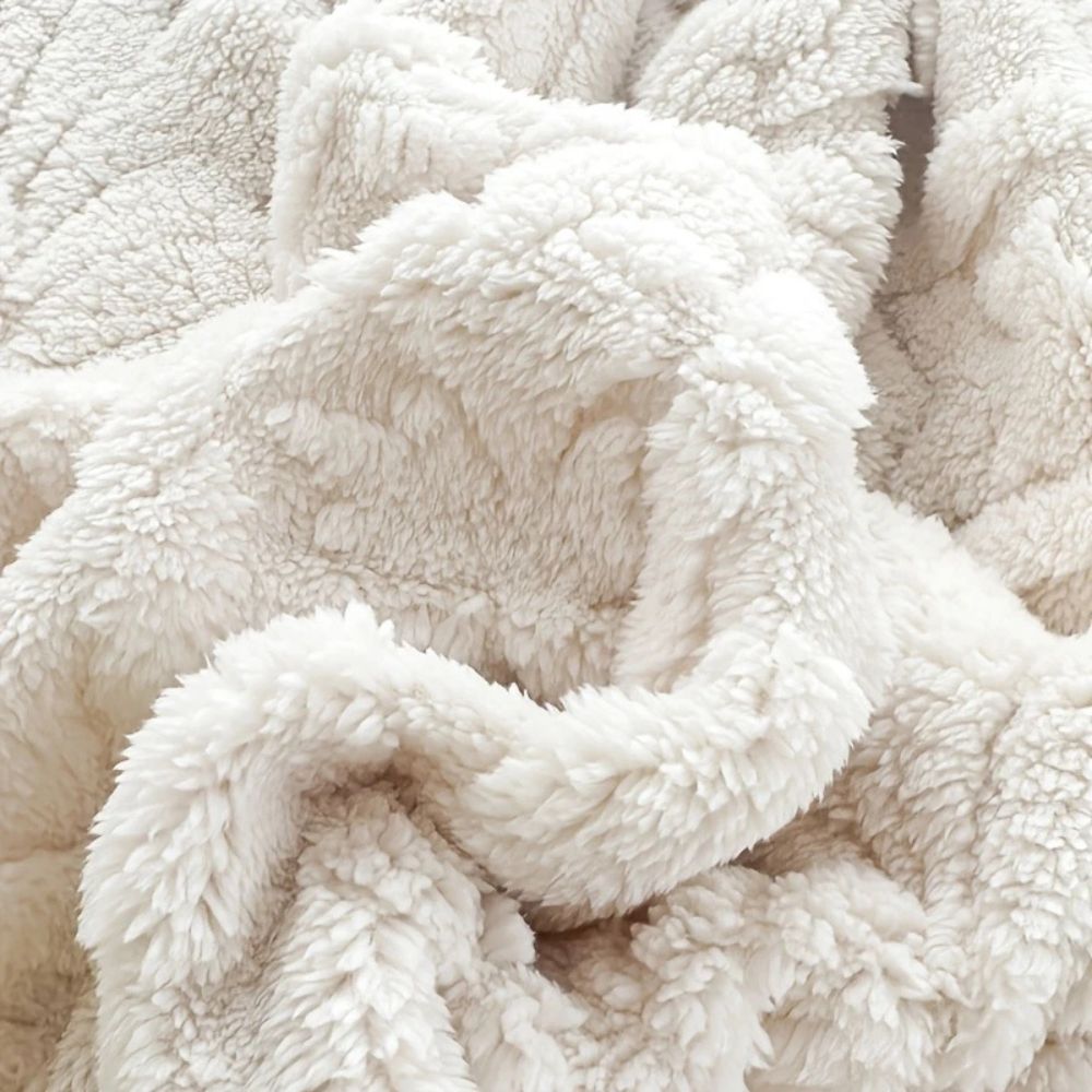 Gewebte Jacquard-Fleece-Plaid – weiche, warme Decke mit geometrischem Muster – dekorative Mikrofaserdecke für Sofa und Bett | Sansoti