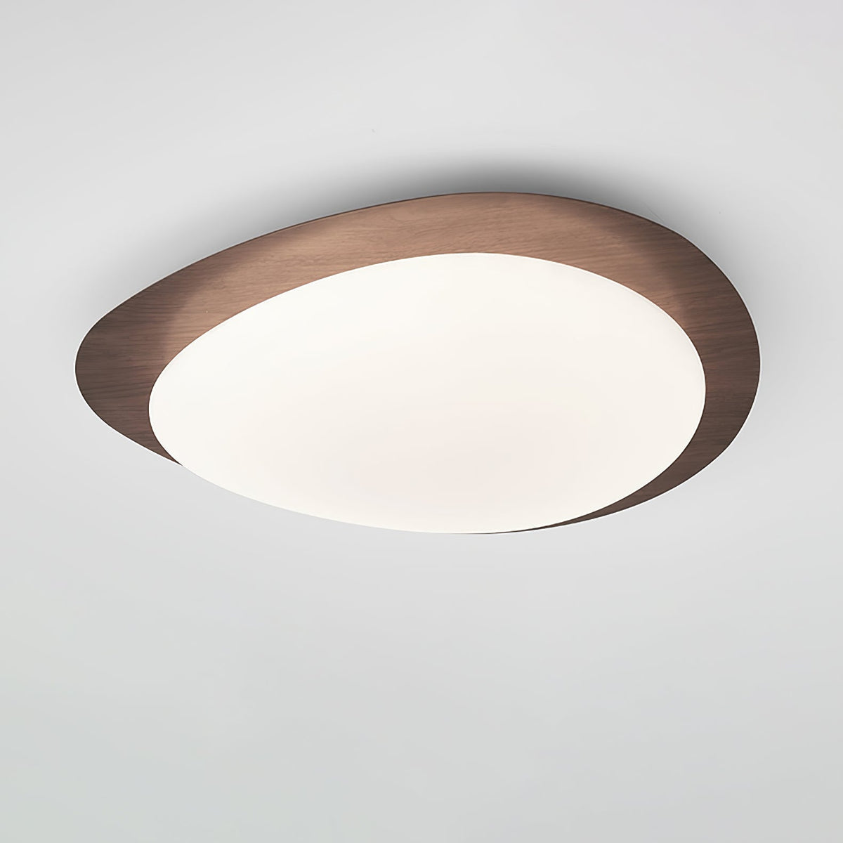 Deckenleuchte im organischen Kieseldesign mit Holzoptik, LED, Acryl und warmem Licht für Wohnzimmer und Esszimmer | Sansoti