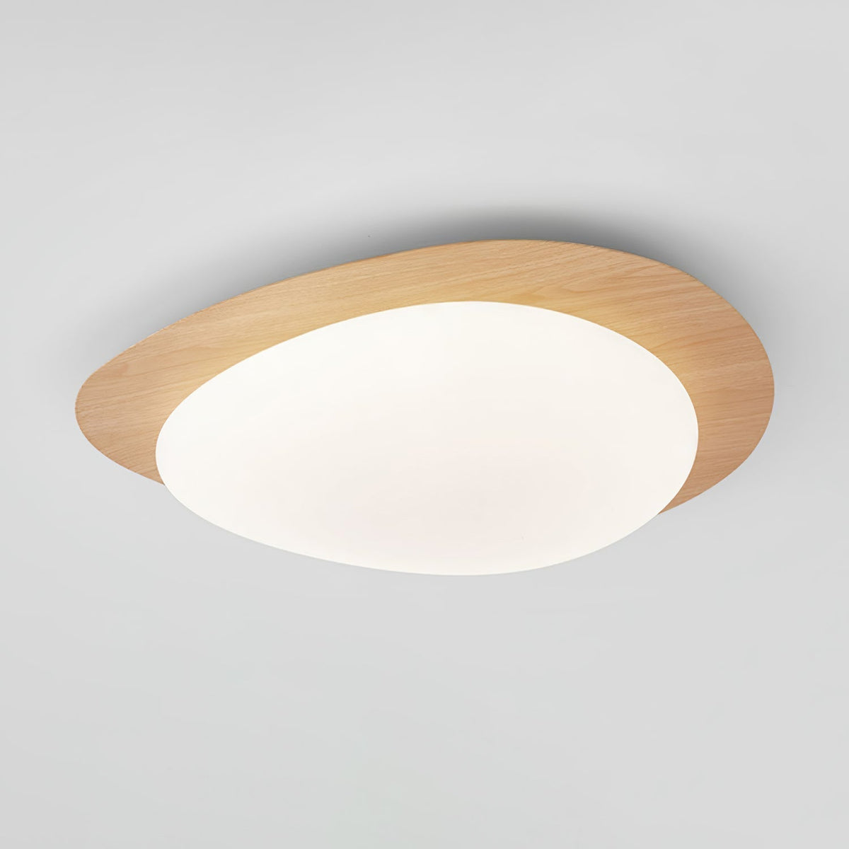Deckenleuchte im organischen Kieseldesign mit Holzoptik, LED, Acryl und warmem Licht für Wohnzimmer und Esszimmer | Sansoti